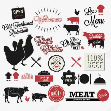 餐车菜单餐厅标识装饰矢量图图标图标