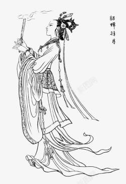 中国古代艺术貂蝉拜月高清图片