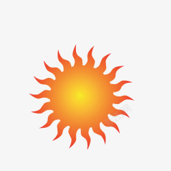 橘色标志卡通手绘火辣的太阳图标高清图片