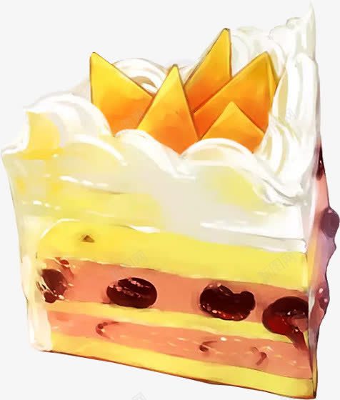 芒果蛋糕png免抠素材_88icon https://88icon.com 奶油 手绘 甜点 美食 芒果 芒果蛋糕 蛋糕 食物