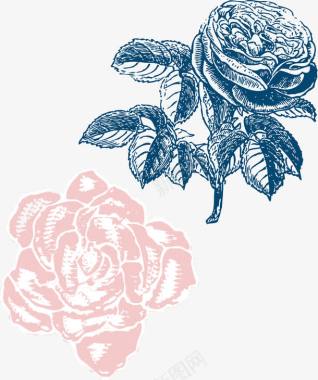 桃花瓣玫瑰花背景图标图标