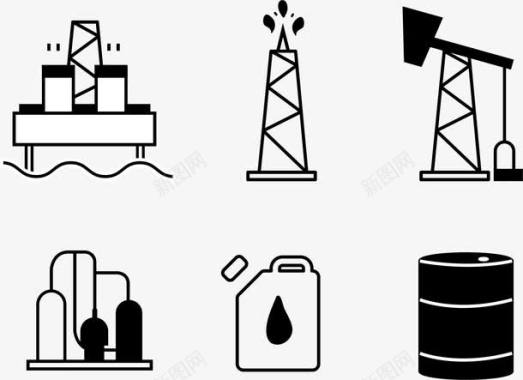 矢量石油油桶石油开采图标图标