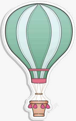 绿色氢气球热气球矢量图高清图片