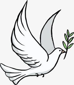 国际和平日鸽子橄榄枝矢量图素材