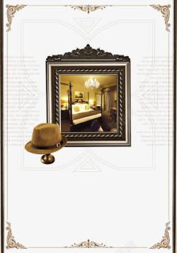 帽子花纹复古典雅房地产海报背景高清图片