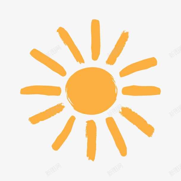 手绘桔色太阳光png免抠素材_88icon https://88icon.com 发光 太阳 太阳光 手绘涂鸦 日出东方 旭日东升 桔色 阳光