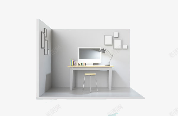 书房样式png免抠素材_88icon https://88icon.com 台灯 家具家居 房间模型 效果图 简约风格 装修 装饰