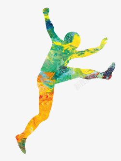 舞蹈教室标语彩色奔跑男子高清图片