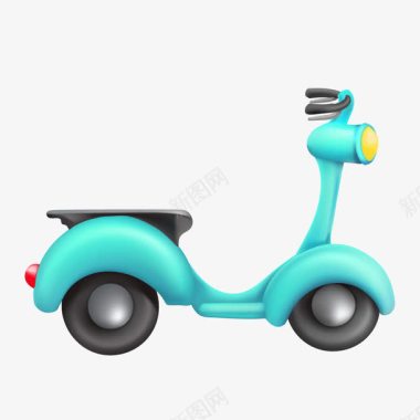 儿童便捷自行车蓝色卡通电动自行车图标图标