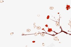 开放的梅花手绘合成效果开放的梅花高清图片