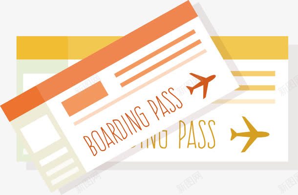 两张飞机票png免抠素材_88icon https://88icon.com 两张机票 出国旅游 旅行机票 矢量素材 飞机票