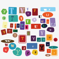 可爱形状装饰26个英文字母矢量图素材