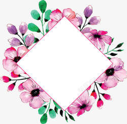 粉红浪漫花朵边框矢量图素材