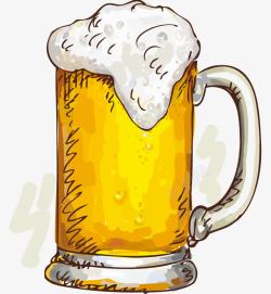 卡通酒花手绘啤酒高清图片