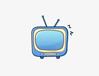 蓝彩色电视机图标图标
