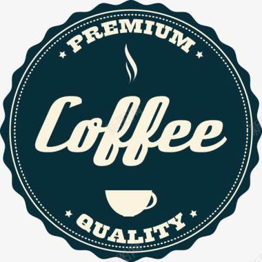 徽章咖啡标签图标图标