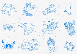 天蝎座背景十二星座矢量图高清图片