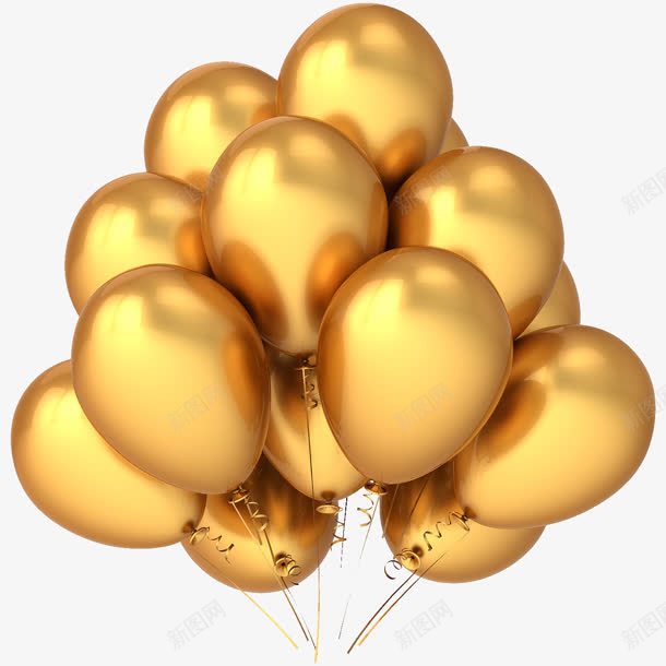 金色气球氢气球元素png免抠素材_88icon https://88icon.com 元素 气球 氢气 金色