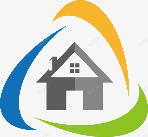 矢量彩色社区标志图图片【免费下载】-88icon.com