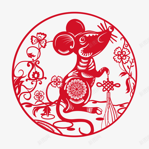 春节鼠年剪纸插画png免抠素材_88icon https://88icon.com 剪纸 动物剪纸 小动物剪纸 春节 艺术剪纸 鼠年 鼠年剪纸 鼠年插画