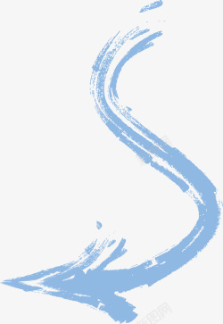 天蓝色笔刷天蓝色波浪箭头矢量图高清图片