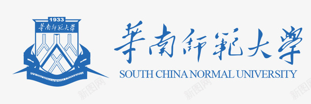 蓝色的华南师范大学logo图标图标