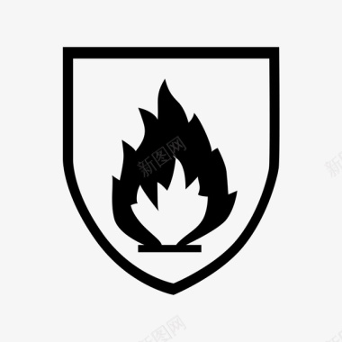 黑色的简约防火标志图标图标