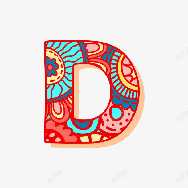 佩斯利花纹字母Dpng免抠素材_88icon https://88icon.com 佩斯利 字母D 矢量字母 花纹 花纹字母