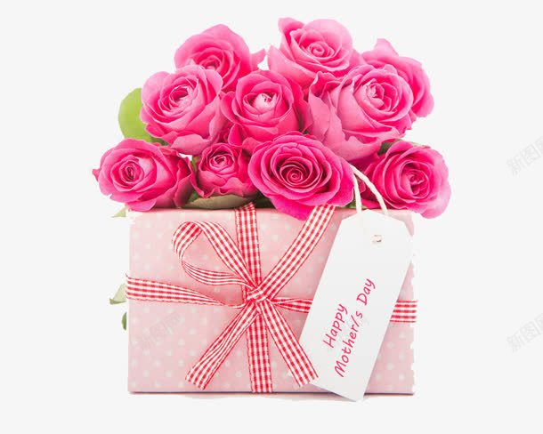 粉色的鲜花装饰png免抠素材_88icon https://88icon.com 包装 玫瑰花 礼物 粉红色