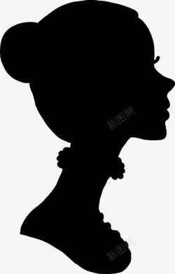女人头黑色剪影女人头像海报背景高清图片