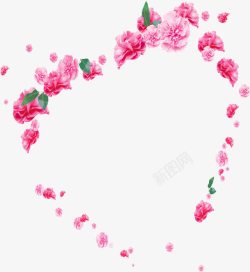 粉色康乃馨花朵爱心素材