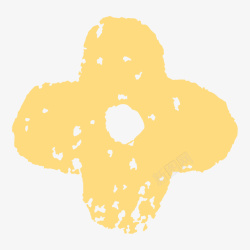 黄色花朵破碎日系水彩素材