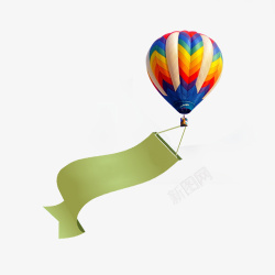 热气球上挂着条幅素材