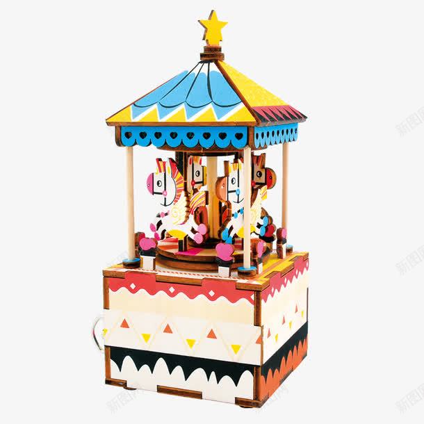 木质拼接儿童音乐盒png免抠素材_88icon https://88icon.com 产品实物 八音盒 家居摆件 小朋友音乐 旋转木马 木质八音盒 童趣玩具