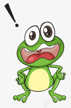 卡通惊讶表情的青蛙素材