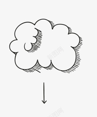 阴天天空手绘卡通创意云朵图标图标