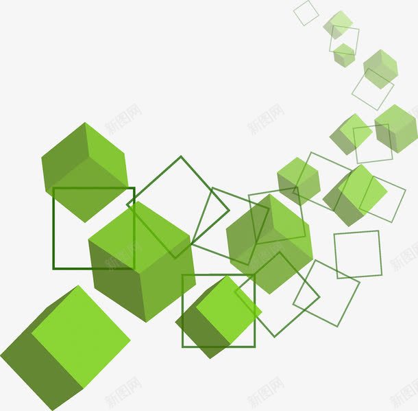 绿色正方体png免抠素材_88icon https://88icon.com 几何 图形 正方体 正方体组合 正方形 空间 绿色 背景
