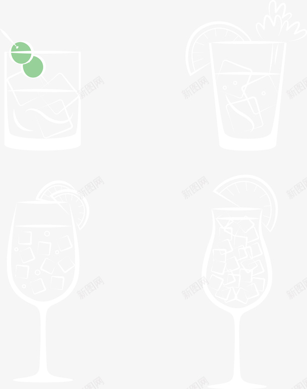 装有冰块的饮品线描矢量图ai免抠素材_88icon https://88icon.com 冰 冰块 杯子 线描 结冰效果 饮品 饮料 矢量图