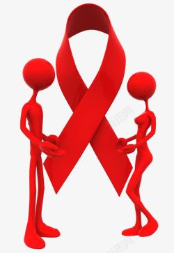 卡通红丝带卡通世界艾滋病日图形高清图片