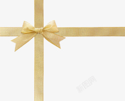 金色丝带礼盒包装设计实物金色土豪金礼盒蝴蝶结丝带高清图片