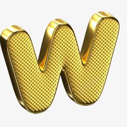 3W金色立体艺术字母W高清图片
