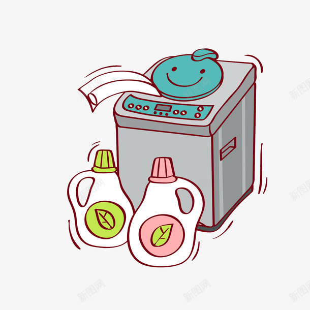 卡通创意洗衣机图png免抠素材_88icon https://88icon.com 创意的 卡通 可爱的 手绘 插图 洗衣机 洗衣机场景 洗衣液