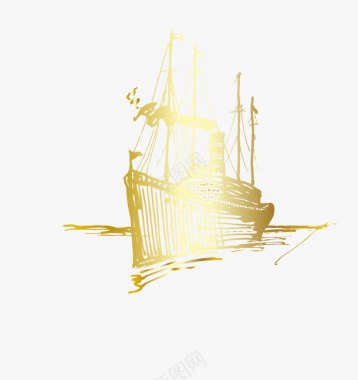 金色图案一帆风顺图标图标