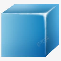立方体蓝色的立方体图标图标