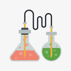 化学反应彩色化学反应实验瓶子元素矢量图高清图片