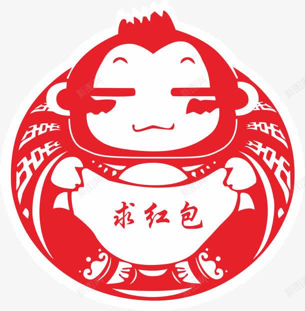 求红包png免抠素材_88icon https://88icon.com 剪纸 求红包 猴子 红包 红包人