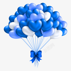 蓝色清新气球装饰图案素材