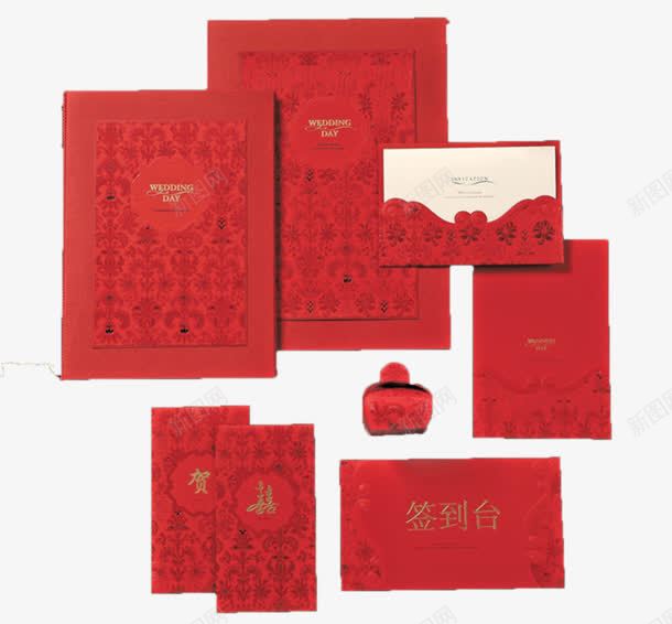 大红色喜庆纸卡png免抠素材_88icon https://88icon.com 桌牌 欢喜 红包 花纹