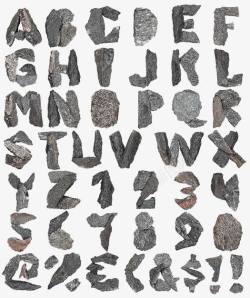 石头堆成的字母素材