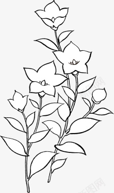 创意花朵手绘装饰线描花朵叶子物图图标图标